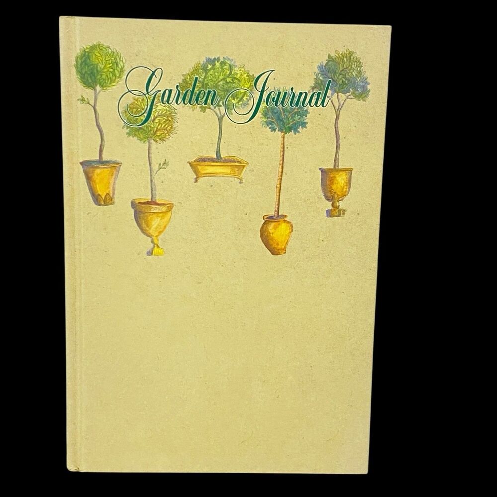 vtg 90s NEW Botanical GARDEN JOURNAL Unlined Sketching 8.5x5.5 Hardbound TOPIARY